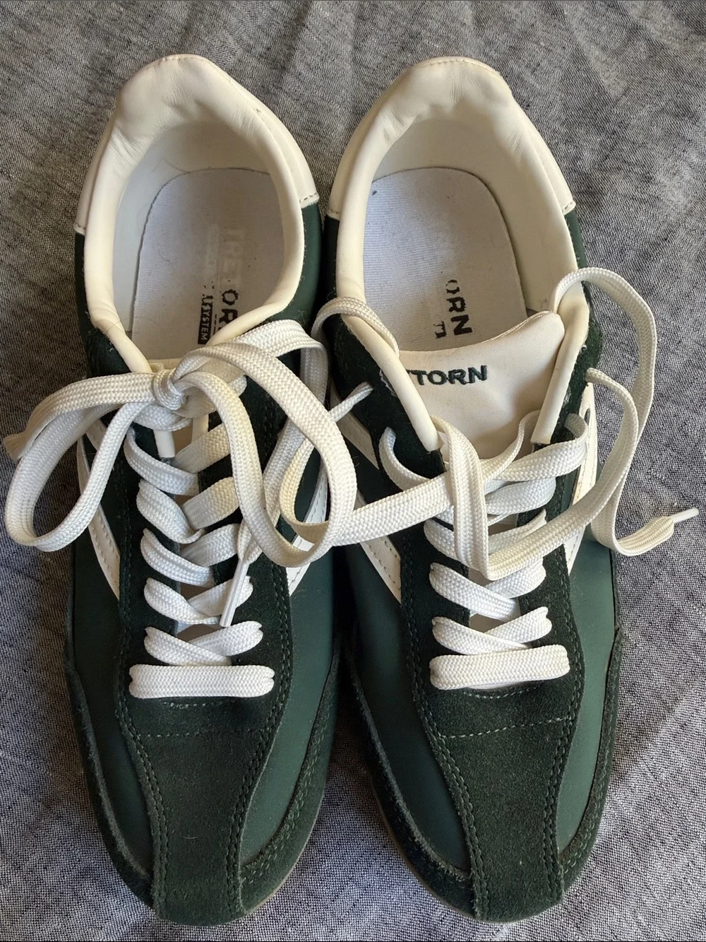Retro Runner Women's Green and White Sneakers - Picture 8 of 8
